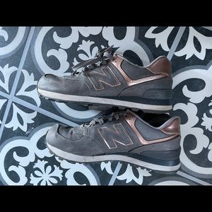 Gray/Rose Gold New Balance 574